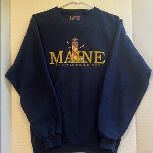 Soffe Navy Blue Maine Crewneck Sweater